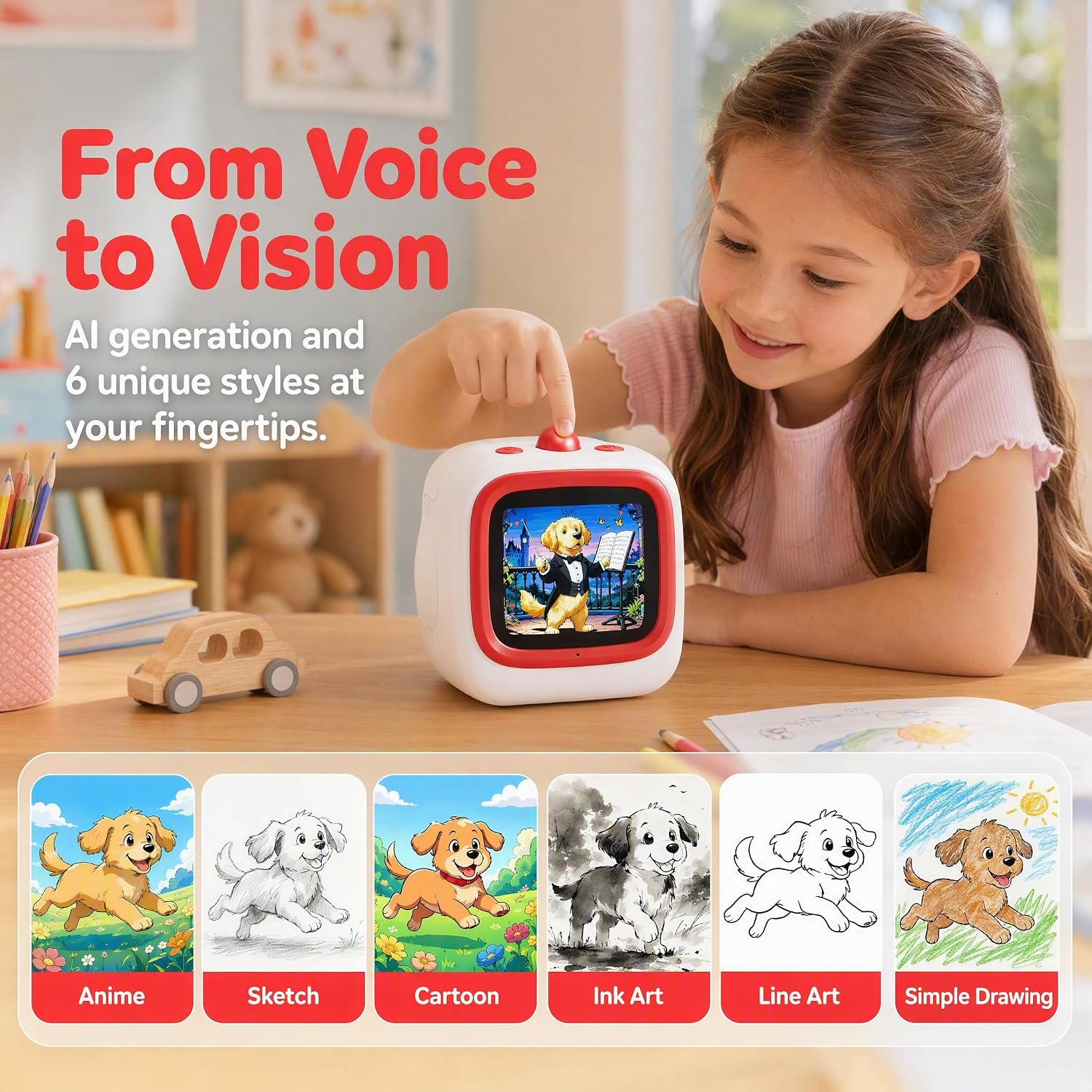 AI Voice Printer - Inkless Thermal Sticker Box Maker& App, 6 Art Modes - Image 4