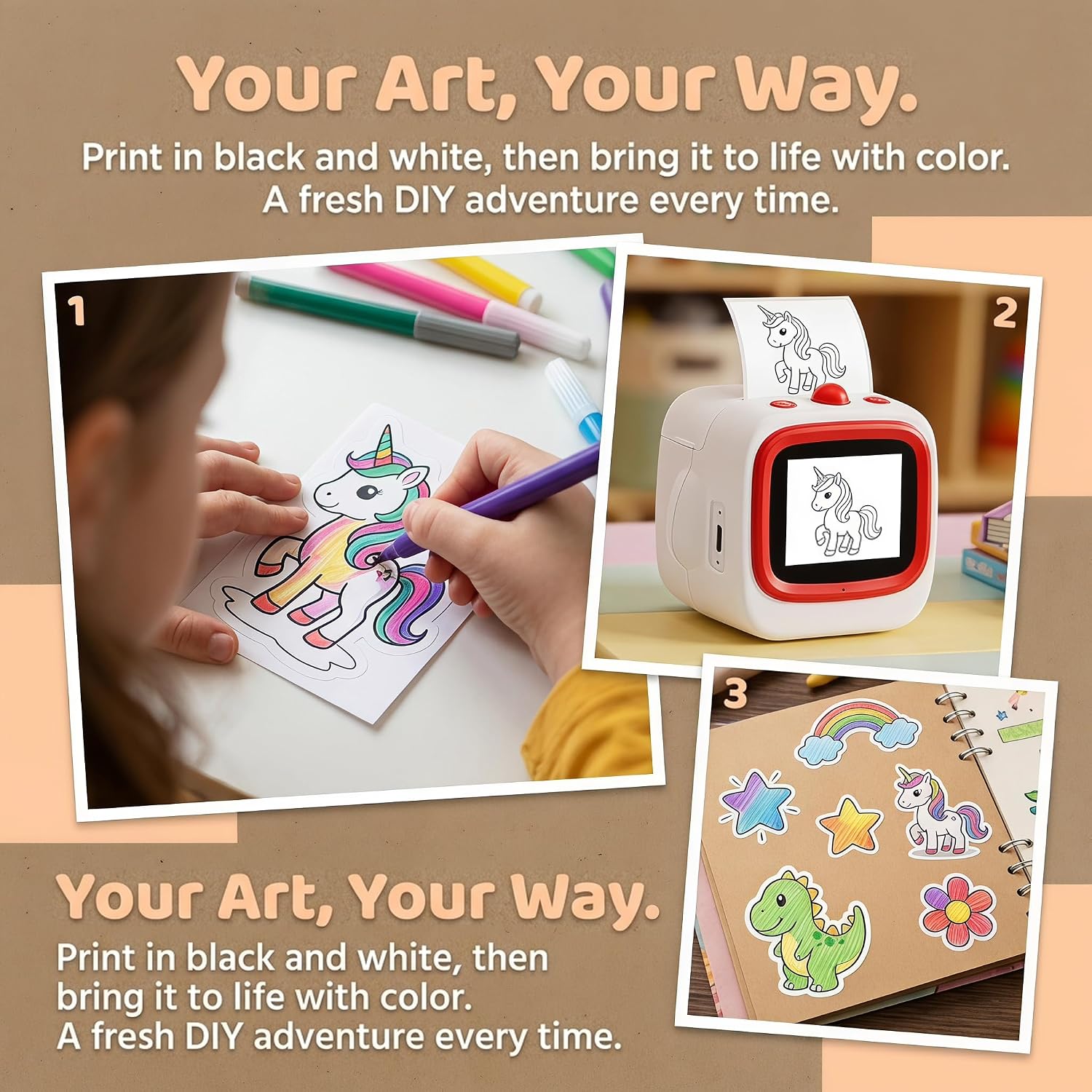 AI Voice Printer - Inkless Thermal Sticker Box Maker& App, 6 Art Modes - Image 6